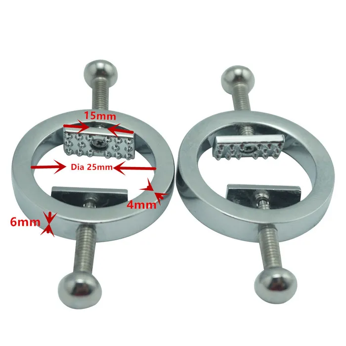 Nipple clamps in stainless steel adjustable ShhhOb Female Sex Toys
