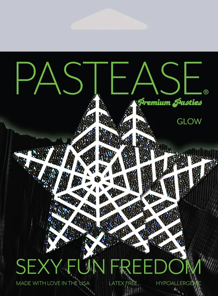 PASTEASE BLACK GLITTER STAR W SPIDER WEB Fairvillacom Anal
