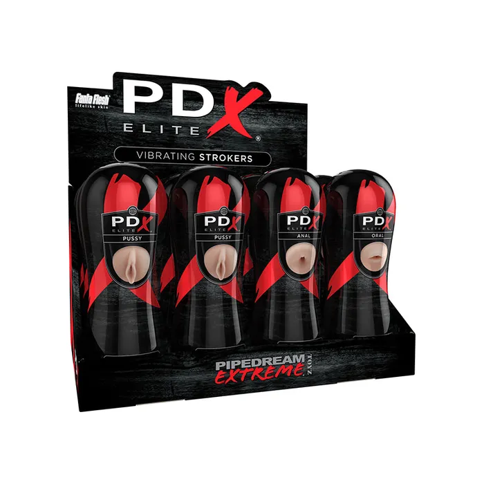 PDX ELITE Vibrating Stroker Asst DP12 Fairvillacom Male Sex Toys