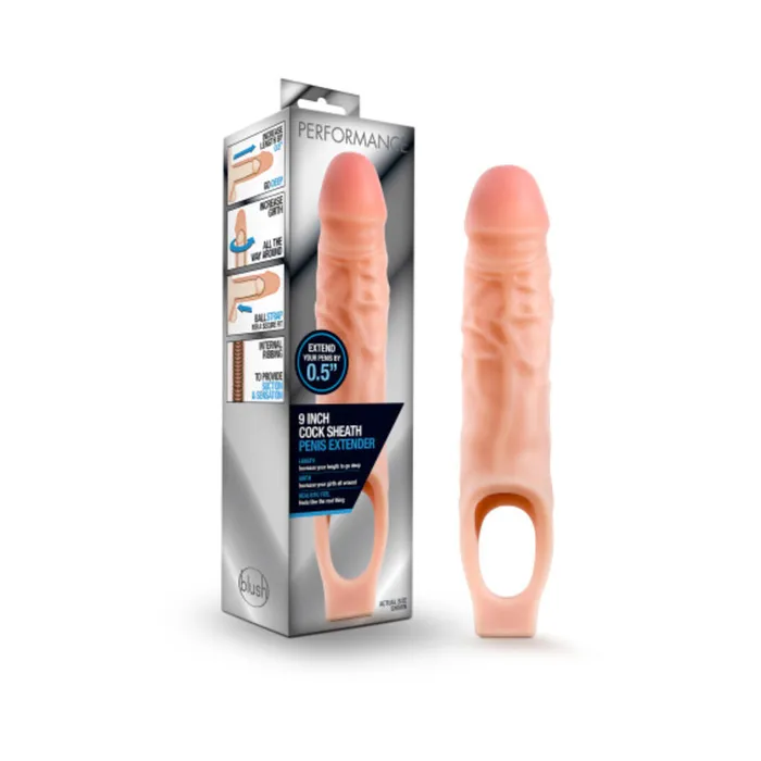 Performance 9 Inch Cock Sheath Penis Extender Vanilla Fairvillacom Dildos