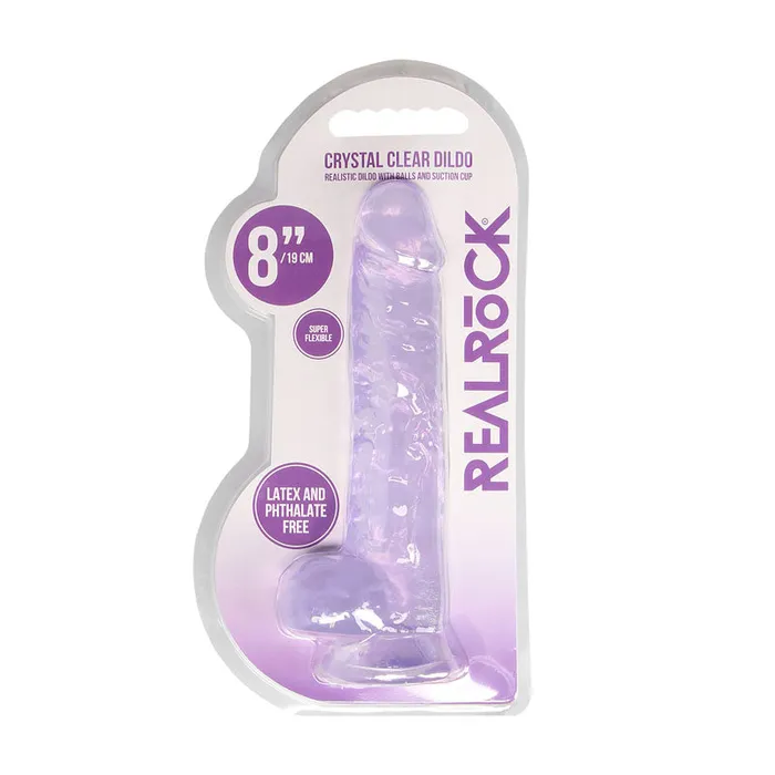 RealRock Realistic Dildo With Balls 20cm Purple ShhhWndsr Female Sex Toys RealRock Realistic Dildo With Balls 20cm Purple ShhhWndsr Female Sex Toys