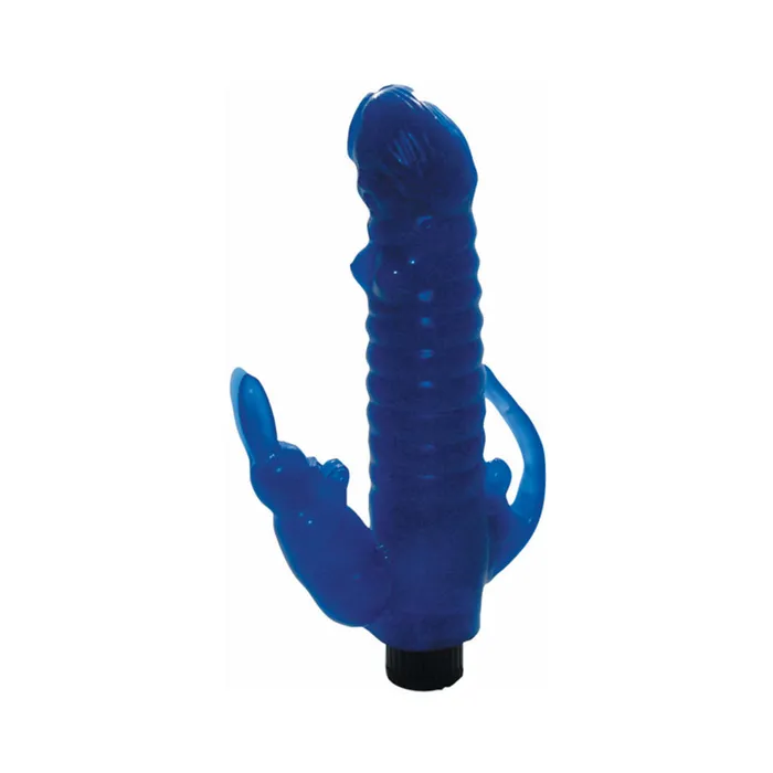 Ribbed Bunny Vibrator With Anal Tickler blue Fairvillacom Female Sex Toys