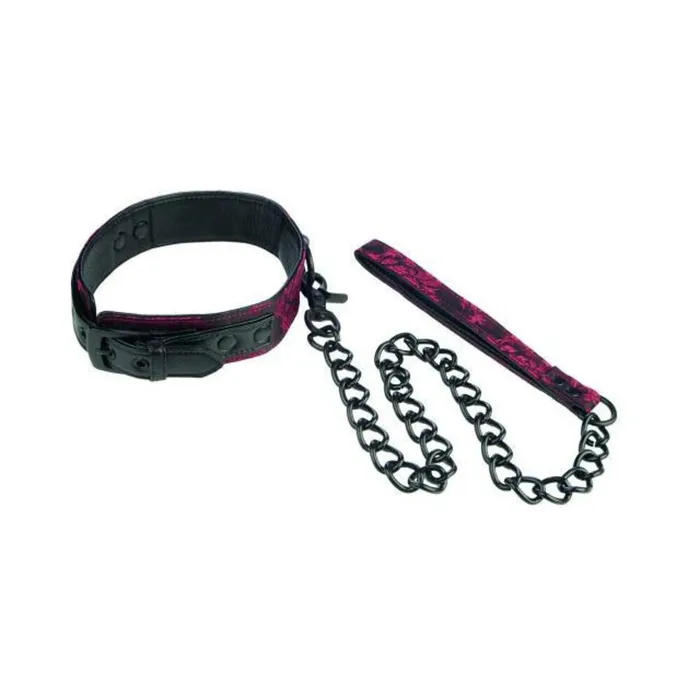 Scandal Collar With Leash Red Black OS Fairvillacom Anal