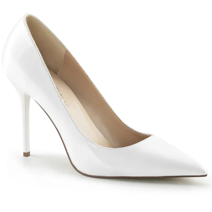 ShhhEFW Male Sex Toys Classique 20 Pump with 4 inch heel White Patent