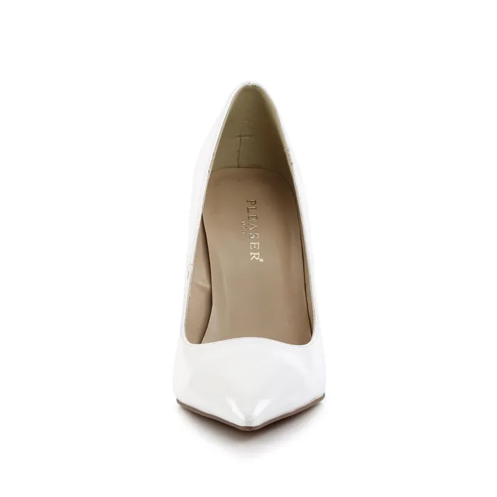 ShhhEFW Male Sex Toys Classique 20 Pump with 4 inch heel White Patent