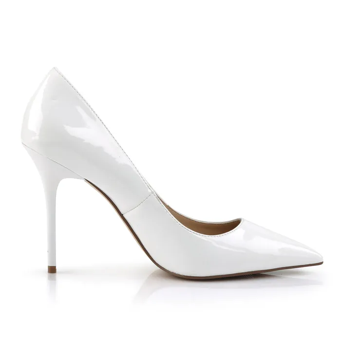 ShhhEFW Male Sex Toys Classique 20 Pump with 4 inch heel White Patent