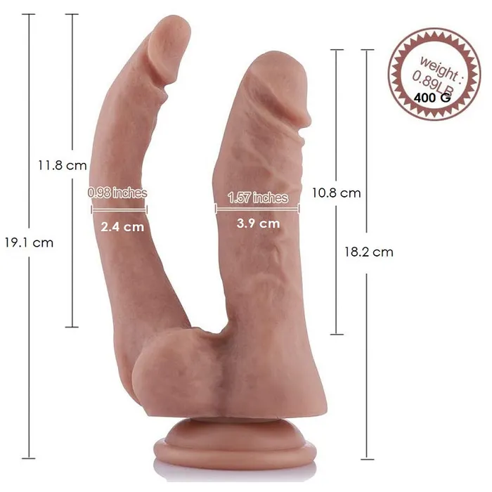 ShhhHS Dildos Hismith HSA64 Double Penetration Dildo 19cm