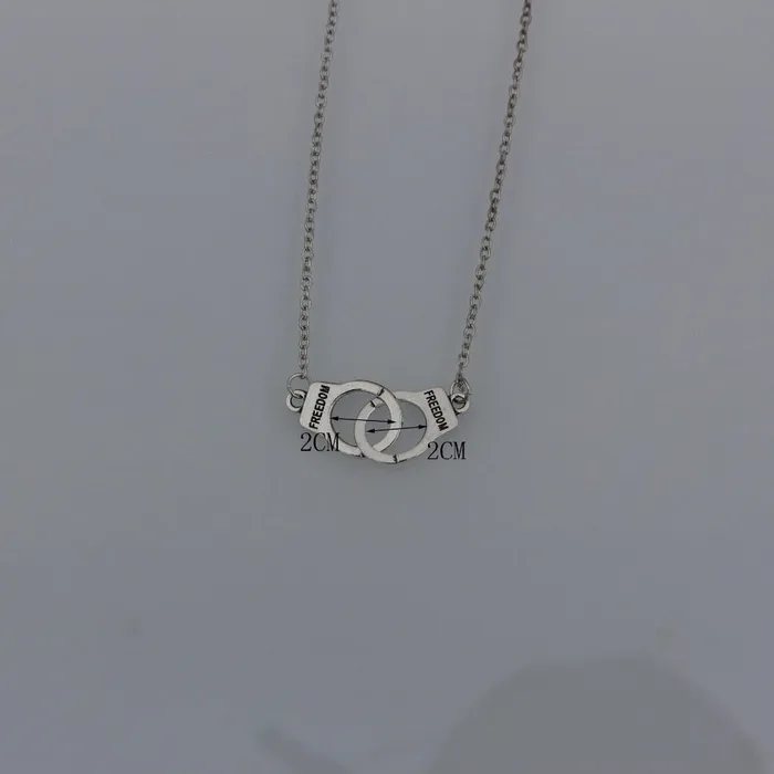 ShhhOb Anal Necklace handcuffs pendant silver plated