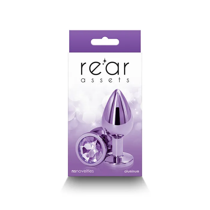ShhhWndsr Anal Rear Assets Butt Plug with Crystal Insert Purple Medium
