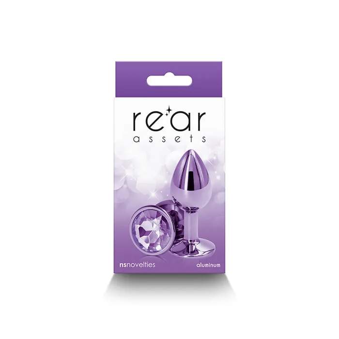 ShhhWndsr Anal Rear Assets Butt Plug with Crystal Insert Purple Small