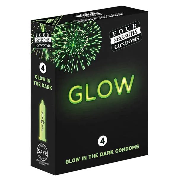 ShhhWndsr Dildos Glow N Dark Condoms Glow In The Dark Lubricated Condoms 4 Pack