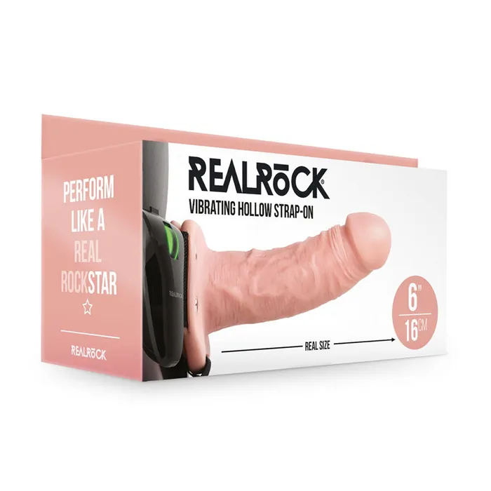 ShhhWndsr Female Sex Toys REALROCK Hollow Vibrating Strapon 155 cm