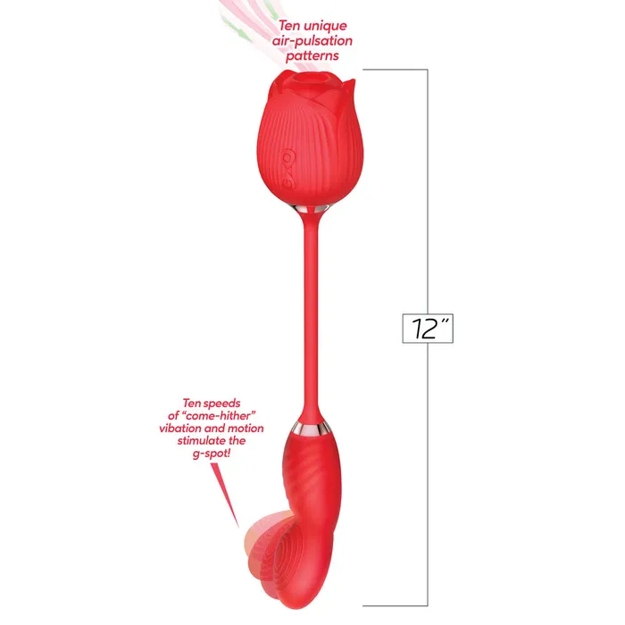 ShhhWndsr Female Sex Toys Wild Rose Come Hither Suction Vibrator
