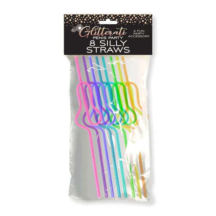 ShhhWndsr Male Sex Toys Glitterati Penis Silly Straws