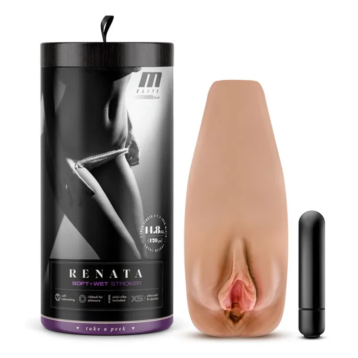ShhhWndsr Male Sex Toys M Elite Soft and Wet Renata Tan Vibrating Vagina Stroker ShhhWndsr Male Sex Toys M Elite Soft and Wet Renata Tan Vibrating Vagina Stroker