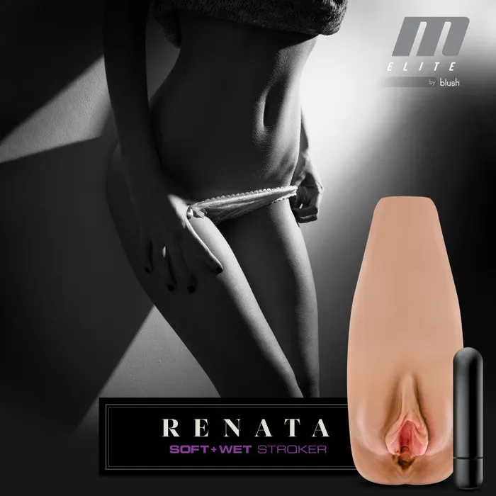 ShhhWndsr Male Sex Toys M Elite Soft and Wet Renata Tan Vibrating Vagina Stroker ShhhWndsr Male Sex Toys M Elite Soft and Wet Renata Tan Vibrating Vagina Stroker