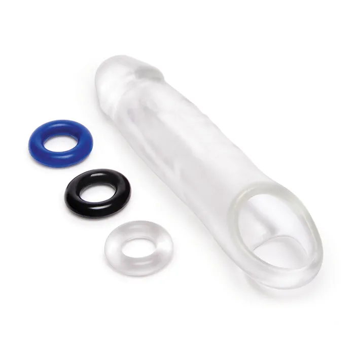 ShhhWndsr Male Sex Toys Size Up 1 Inch SeeThru Penis Extender with Ball Loop ShhhWndsr Male Sex Toys Size Up 1 Inch SeeThru Penis Extender with Ball Loop