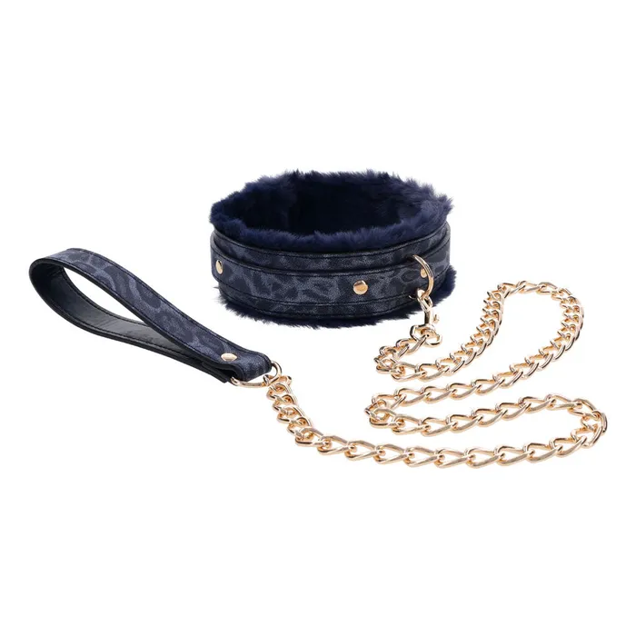 ShhhWndsr Sex Mischief Cougar Furry Collar with Leash Navy Gold Female Sex Toys ShhhWndsr Sex Mischief Cougar Furry Collar with Leash Navy Gold Female Sex Toys