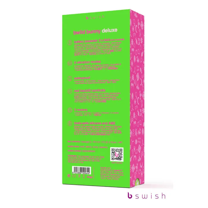 ShhhWndsr Vibrators Bwild Deluxe Bunny Raspberry ShhhWndsr Vibrators Bwild Deluxe Bunny Raspberry