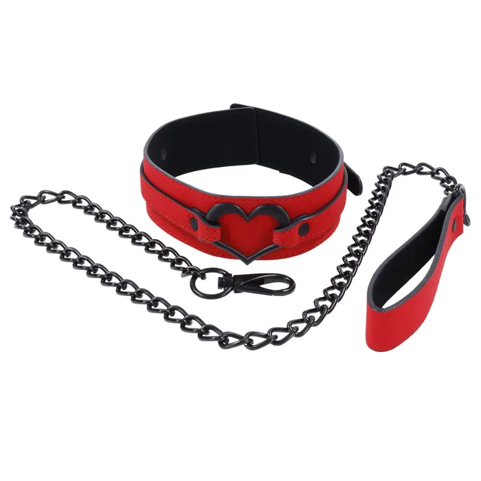 ShhhWndsr Vibrators SM Amor Collar and Leash Red