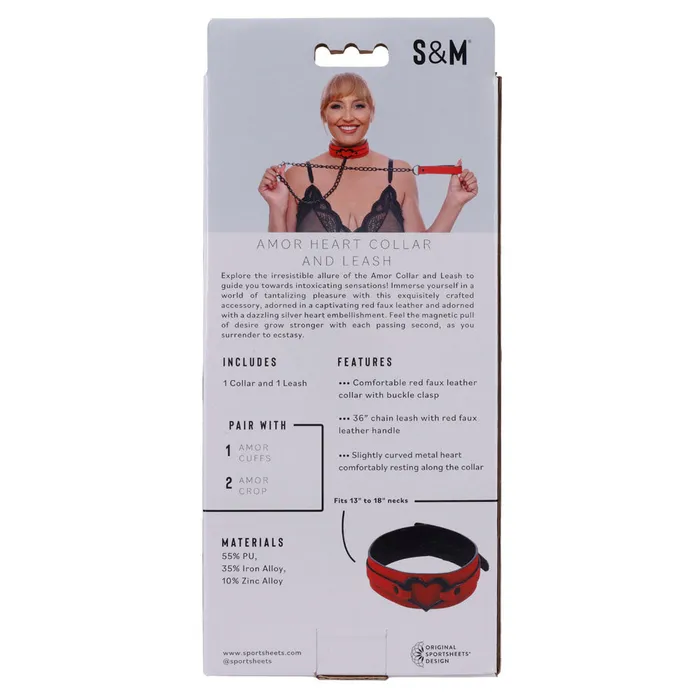 ShhhWndsr Vibrators SM Amor Collar and Leash Red