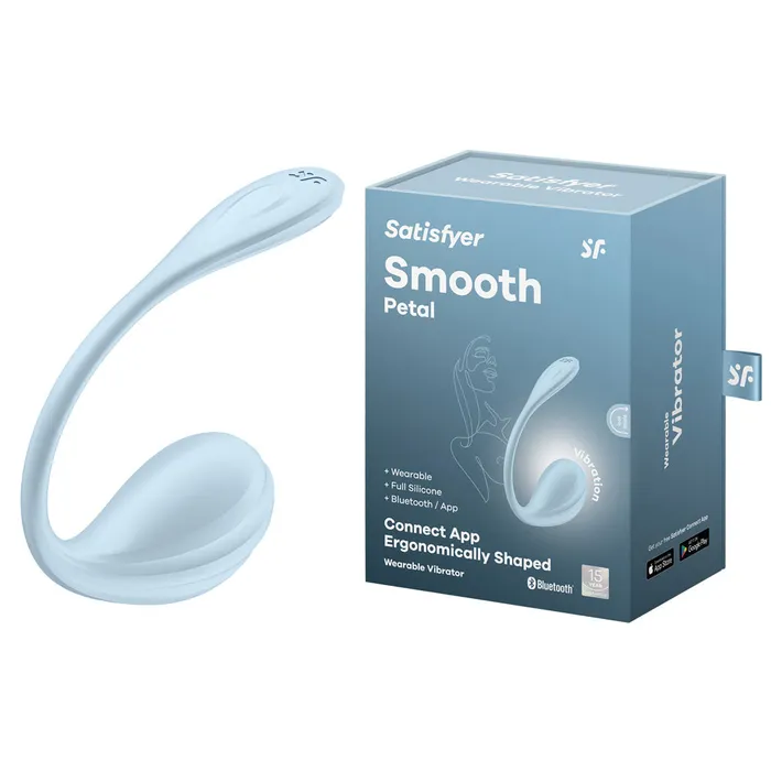 ShhhWndsr Vibrators Satisfyer Smooth Petal Wearable GSpot Vibe Blue
