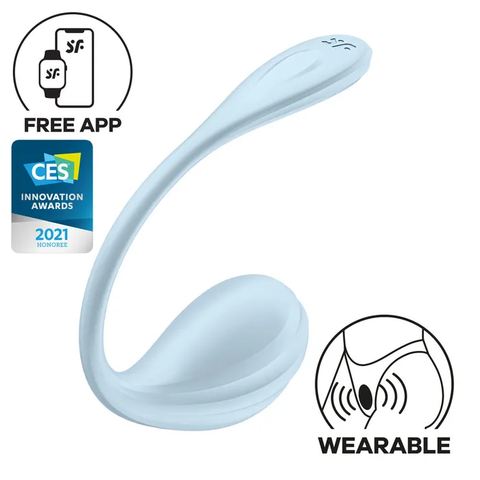 ShhhWndsr Vibrators Satisfyer Smooth Petal Wearable GSpot Vibe Blue