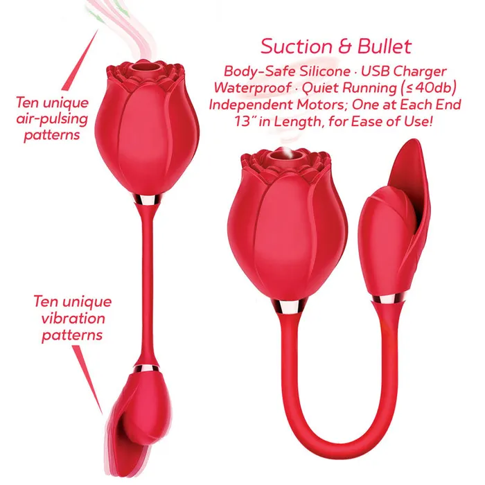 ShhhWndsr Vibrators Wild Rose Suction Bullet Vibrator Red ShhhWndsr Vibrators Wild Rose Suction Bullet Vibrator Red