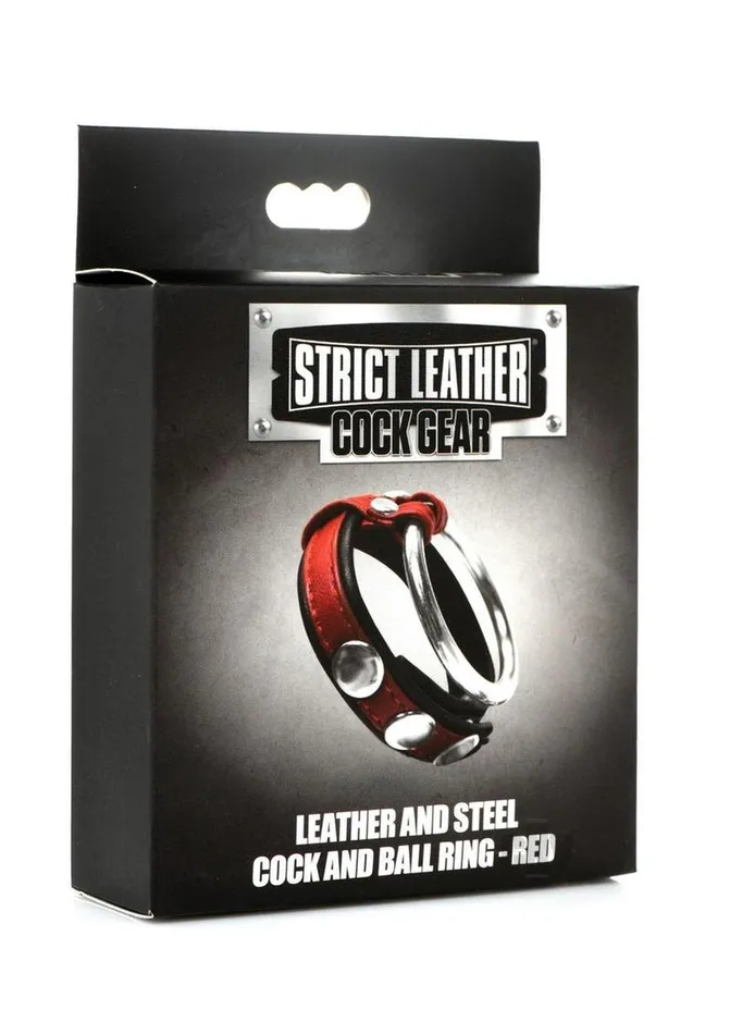 Srict Cock Gear Leathersteel Ring Red Fairvillacom Male Sex Toys