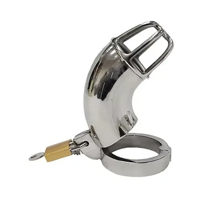 Stainless Cock Cage With Padlock In Clamshell Fairvillacom Male Sex Toys