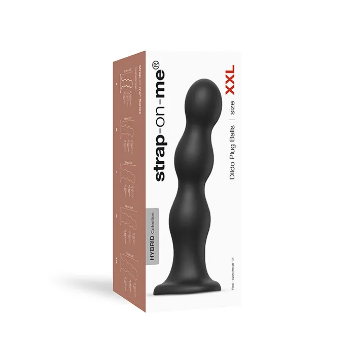 StrapOnMe Dildo Plug Balls Blk XXL Fairvillacom Female Sex Toys