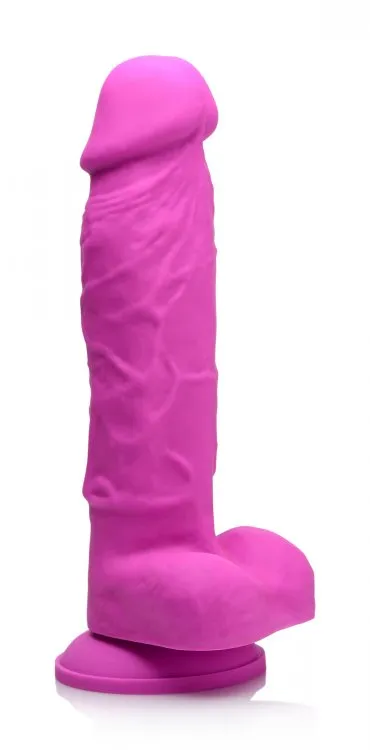 Strap U Dildos Power Pecker 7 Inch Silicone Dildo With Balls Pink