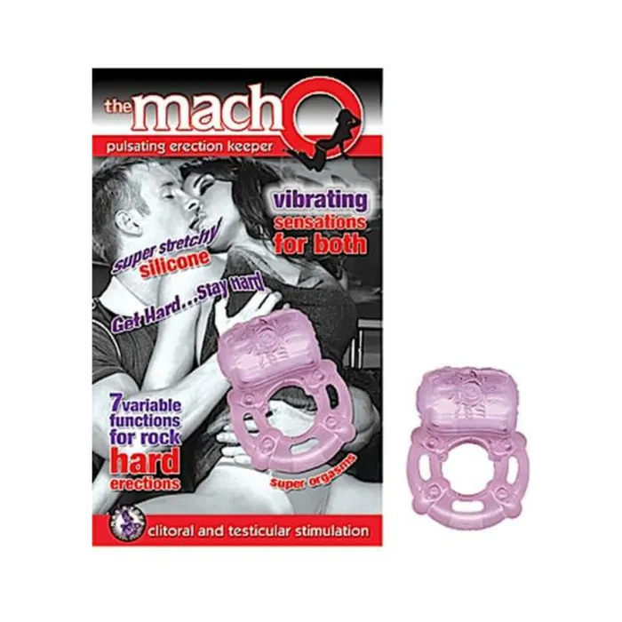 The Macho Erection Keeper 7 Function Vibrating Cockring Purple Fairvillacom Vibrators