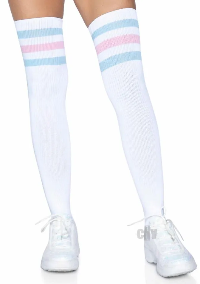 Vibrators Fairvillacom Athlete Thigh Hi 3 Stripe Top Os Pnkblu