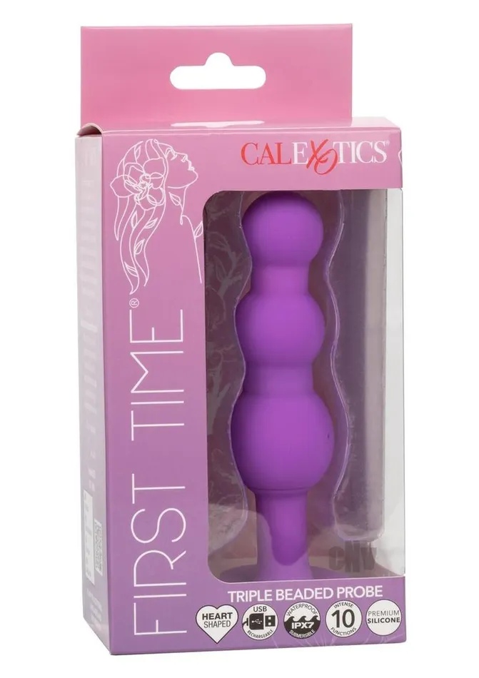 Vibrators Fairvillacom First Time Triple Beaded Probe Purple