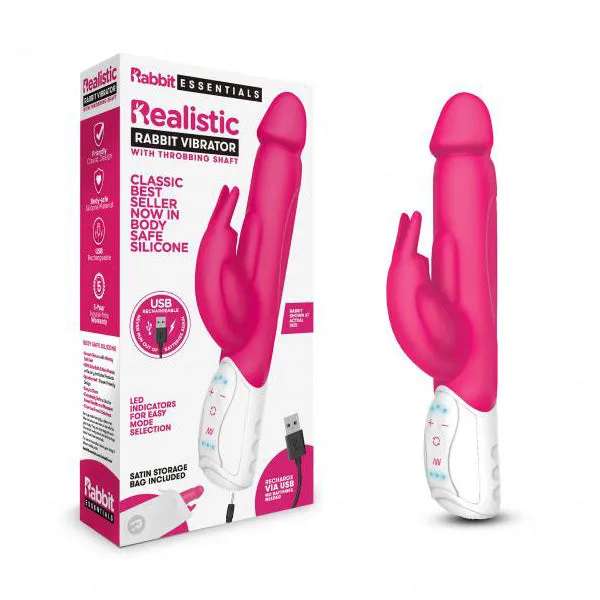 Vibrators Fairvillacom Rechargeable Realistic Rabbit Hot Pink