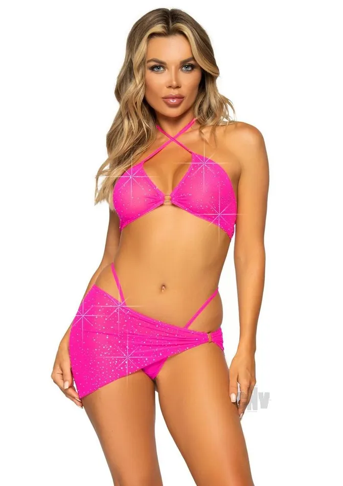 Vibrators Fairvillacom Rhinestone Bra Gstring Sarong 3pc Lg Pnk