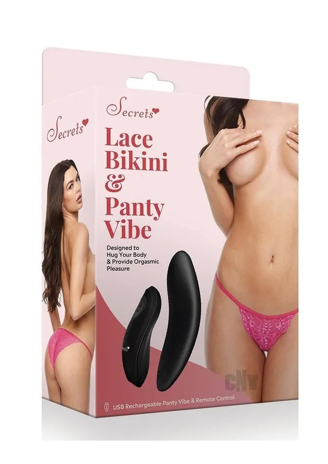 Vibrators Fairvillacom Secret Lace Panty Remote Vibe Os Pink
