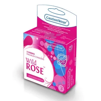 Vibrators Fairvillacom WILD ROSE RIBBED LUBRICATED CONDOMS 3PK