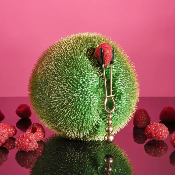 Vibrators Selopa Nipple Clamps with Hanging Beads Rose Gold ShhhWndsr