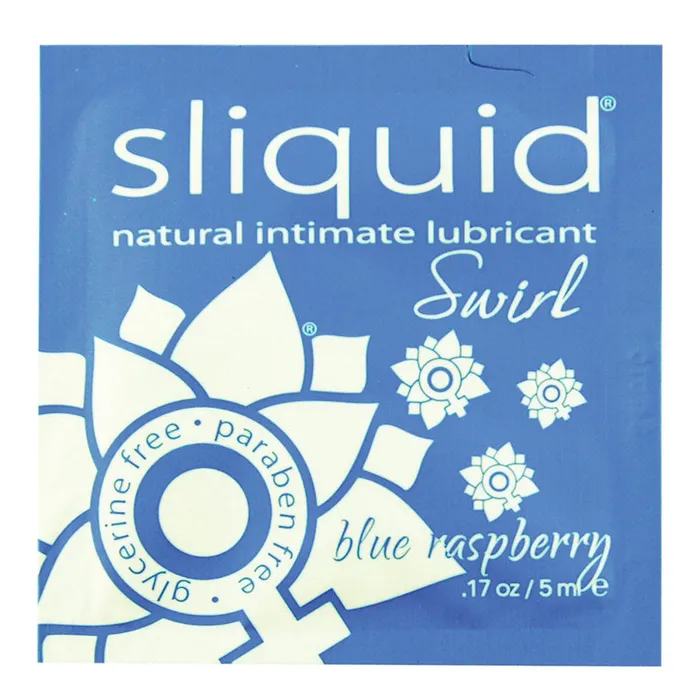 Vibrators Sliquid Swirl Foil PacketBlue Raspberry 17oz Fairvillacom